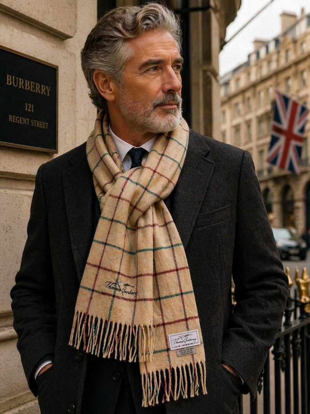 Vintage Thomas Burberry Lambswool Scarf